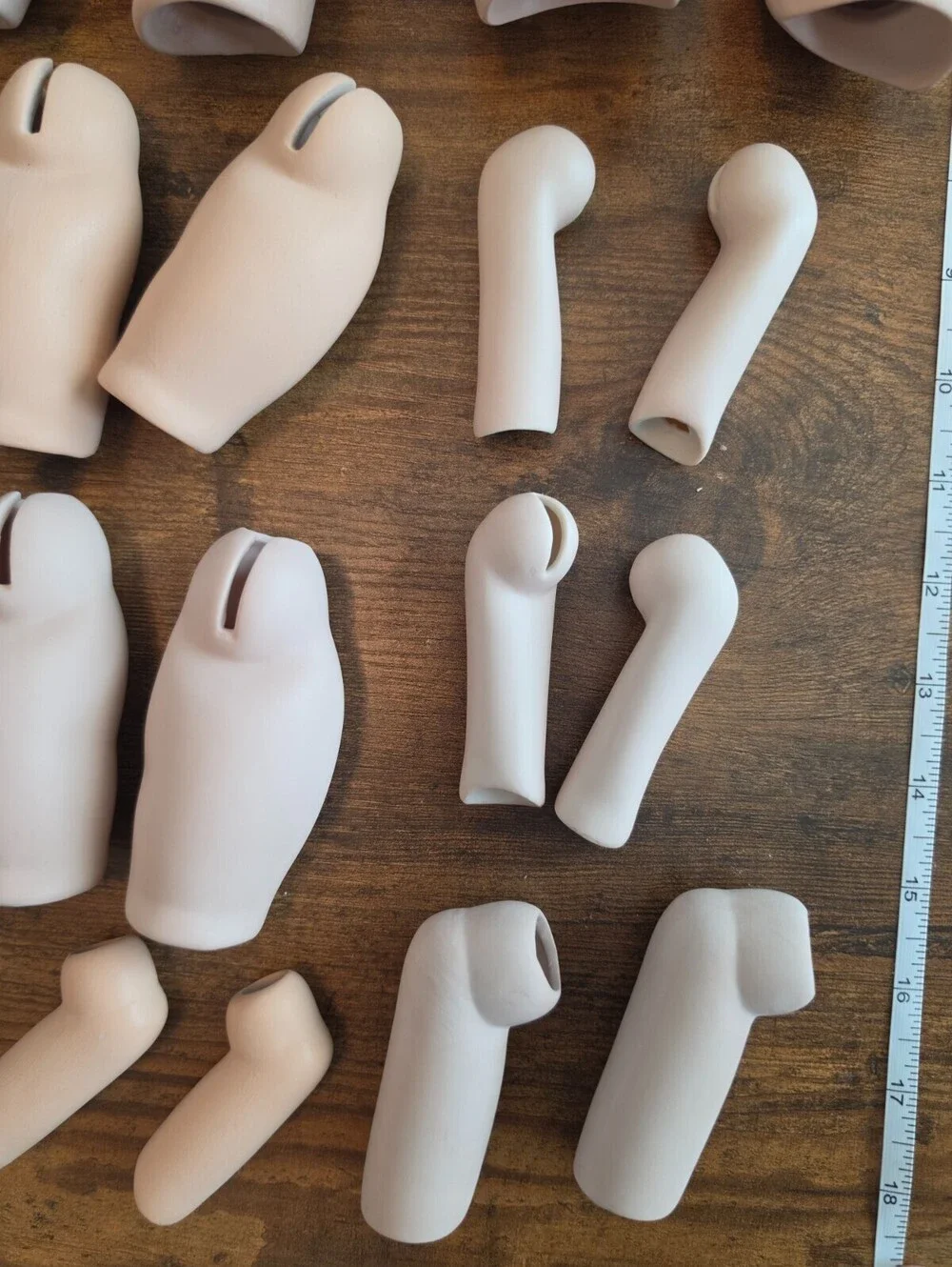 Lot of 11 Pairs of Porcelain Bisque Doll Leg Joint Sets Doll Making Repair Parts